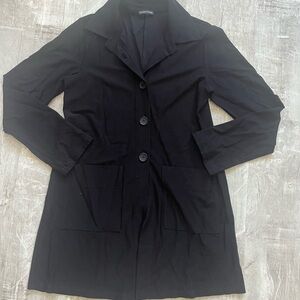 Eileen Fisher Black Button Down stretch duster sz L